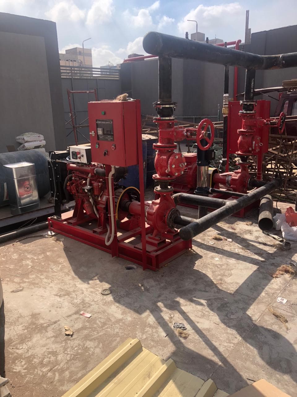 Organized fire system components and pipework